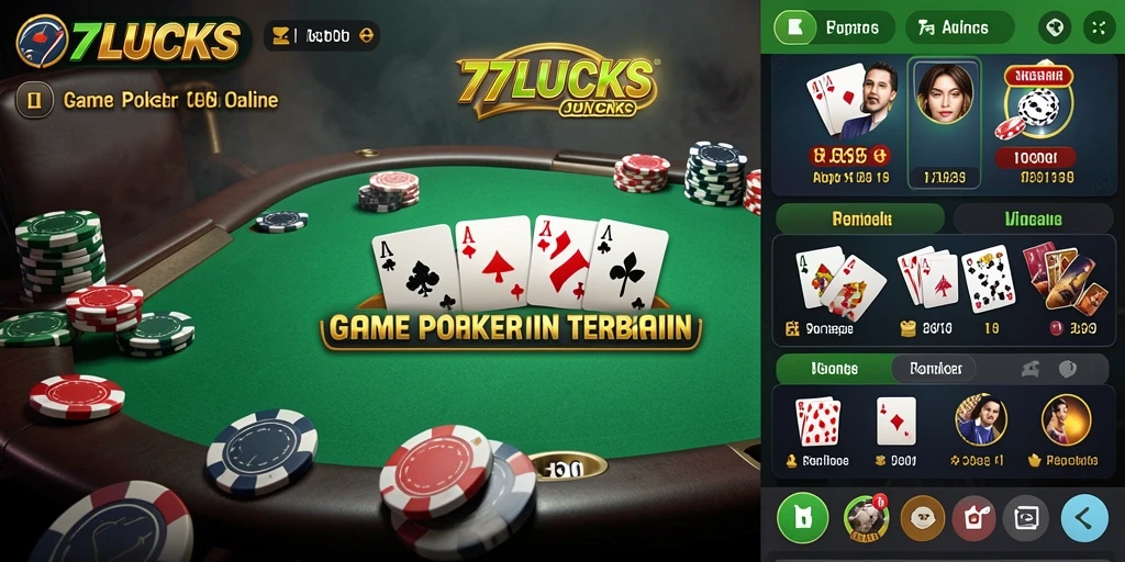 Tampilan menarik dari gameplay Poker di 77LUCKS yang memukau.
