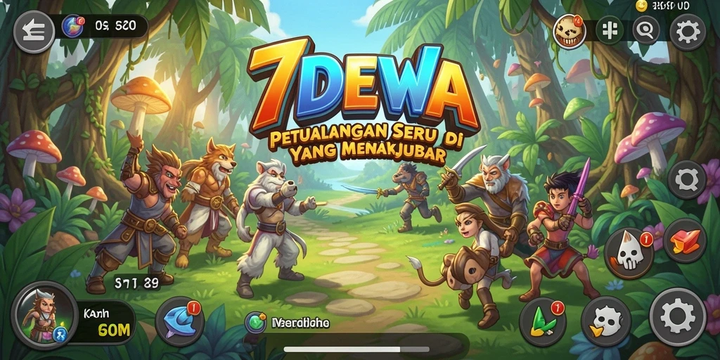 Screenshot gameplay 7DEWA menampilkan petualangan yang mendebarkan.