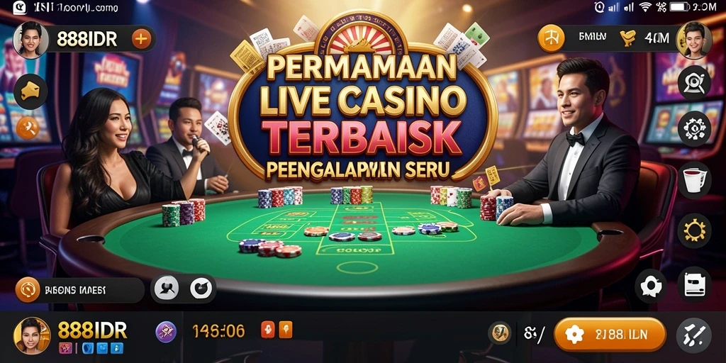 Screenshot gameplay 888IDR yang menunjukkan suasana Live Casino yang mendebarkan.