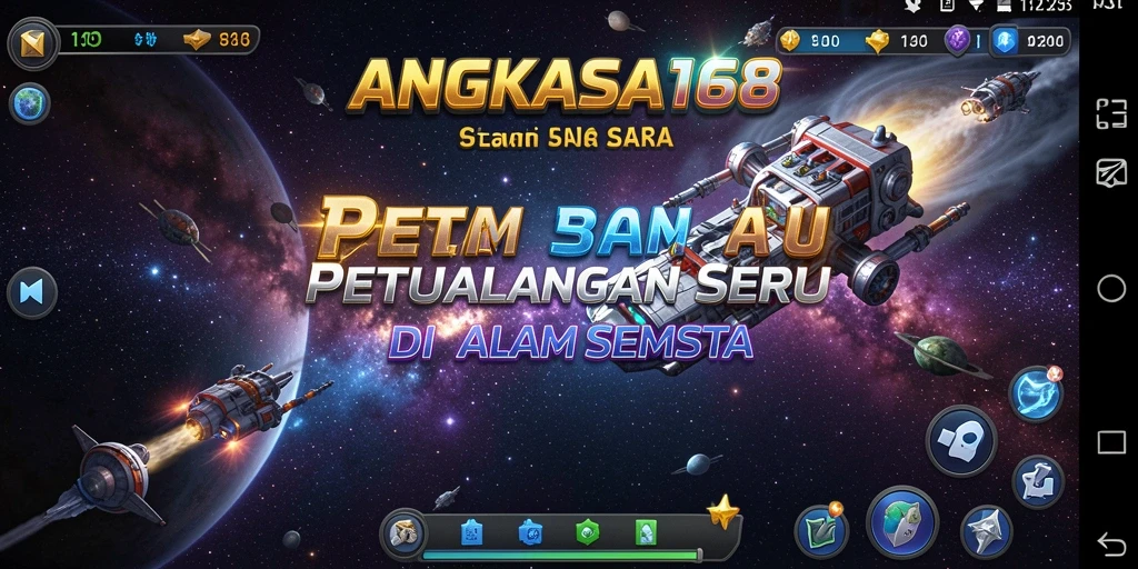 Tangkapan layar utama dari gameplay <strong>ANGKASA168</strong> yang menampilkan petualangan luar angkasa.