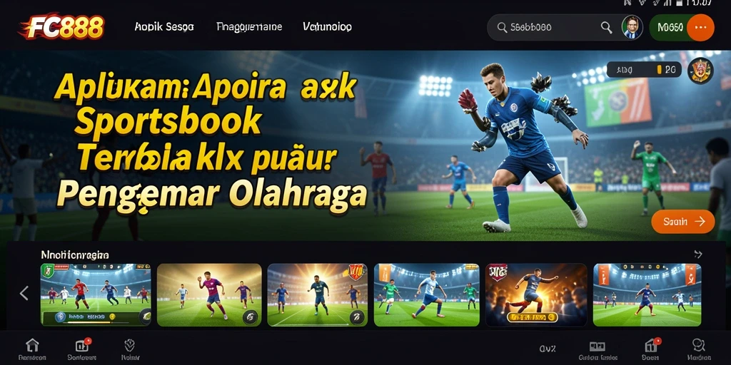 Tampilan menarik dari aplikasi FC888 dengan berbagai pilihan taruhan olahraga.