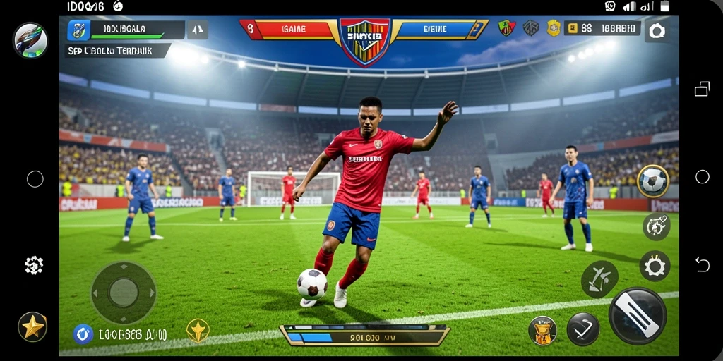 Tampilan permainan yang mendebarkan dalam game sepak bola ID098.