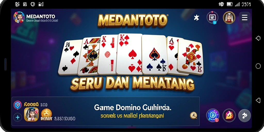 Screenshot MEDANTOTO menampilkan gameplay Domino yang menarik dan interaktif.