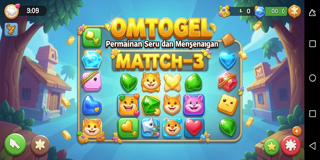 Tampilan menarik saat bermain Match-3 dalam OMTOGEL.