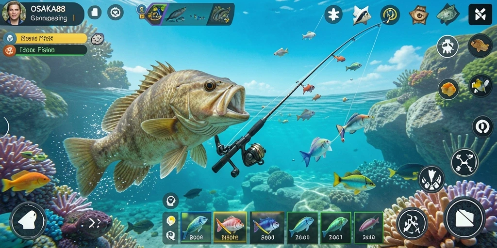 Tampilan gameplay OSAKA88 menampilkan pengalaman memancing yang mendebarkan.