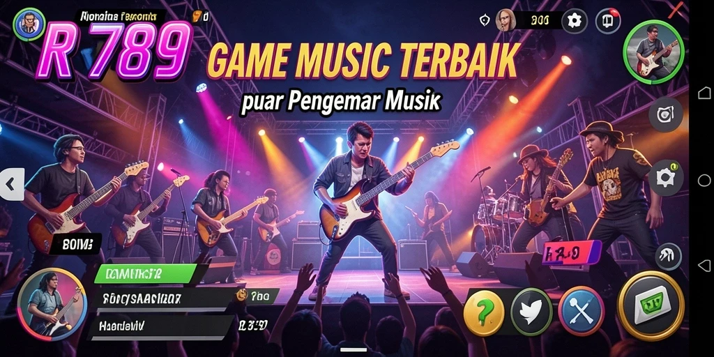 Tangkapan layar gameplay RR789 menampilkan interaksi musik yang menarik.